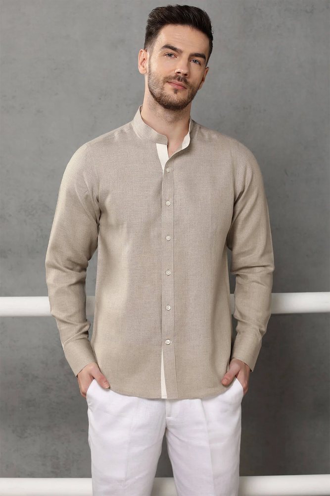 Linen shirt tailored by Decent Tailor Ahmedabad